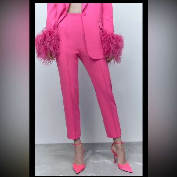 Zara Pants - NWT ZARA Minimal High Waist Pants Mid Pink